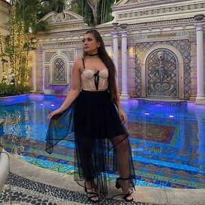 Victoria's Secret Black Maxi Tulle Skirt